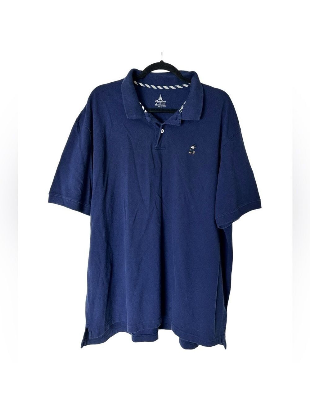Disney Parks Polo Shirt Mens XXL Authentic Blue Mickey Mouse Patch Logo Cotton